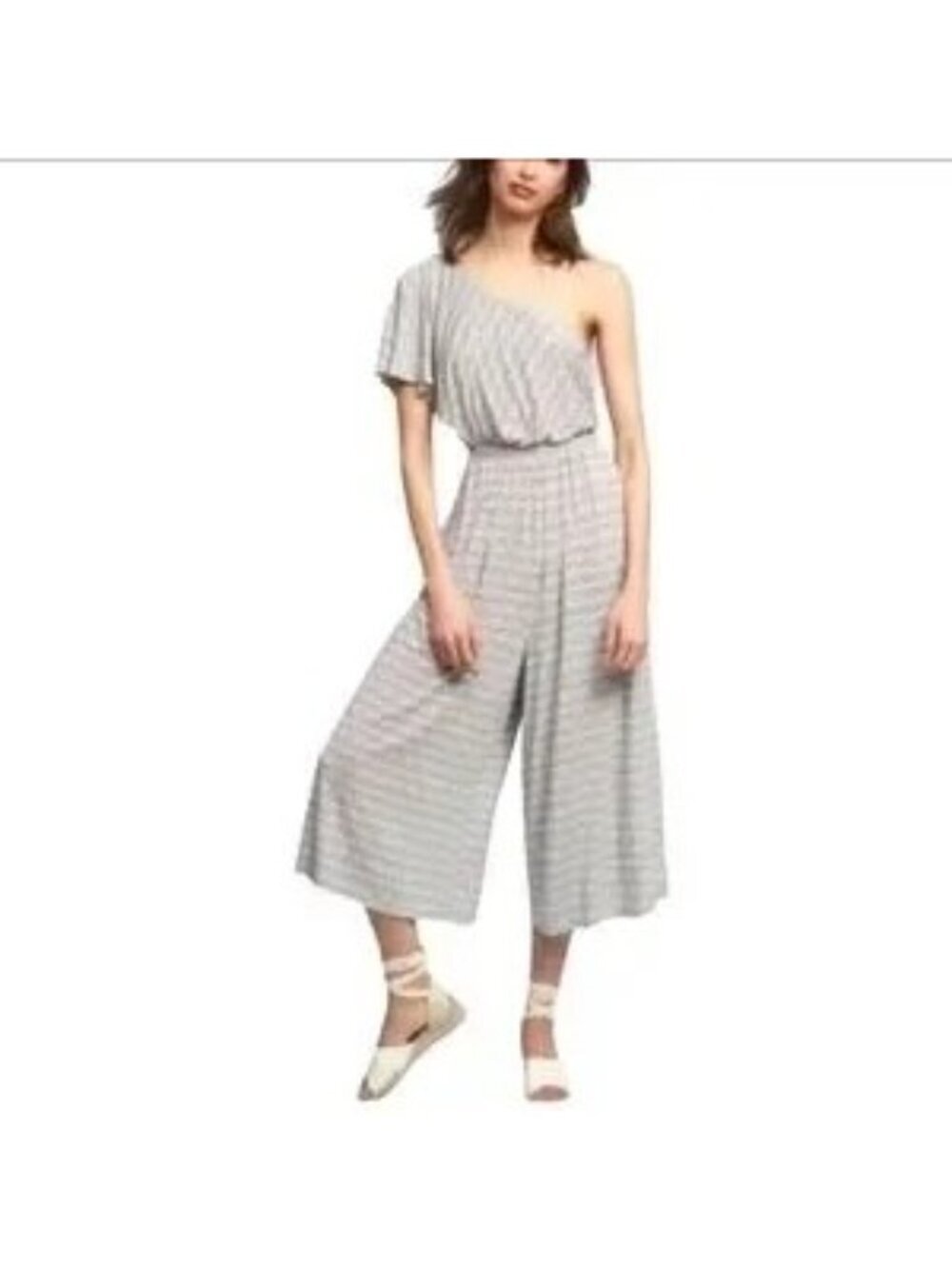Anthropologie Maeve Jamie White One Shoulder Jumpsuit - Picture 2 of 9
